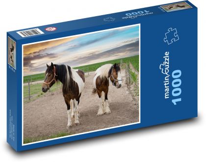 Farma - kone, zvieratá - Puzzle 1000 dielikov, rozmer 60x46 cm