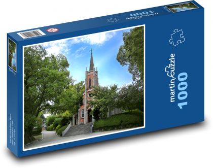 Korea - kostel, park - Puzzle 1000 dílků, rozměr 60x46 cm