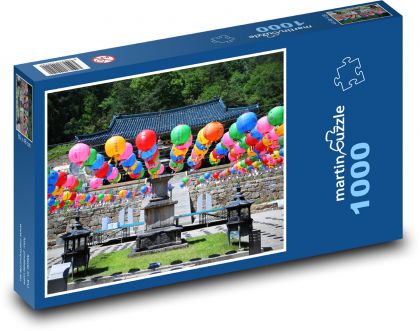 Korea - chrám, slavnost - Puzzle 1000 dílků, rozměr 60x46 cm