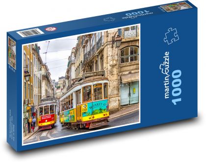 Portugalsko - Lisabon, tramvaje - Puzzle 1000 dílků, rozměr 60x46 cm
