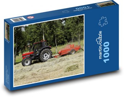 Traktor - kosenie, seno - Puzzle 1000 dielikov, rozmer 60x46 cm