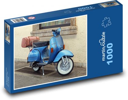 Klassischer blauer Roller - Puzzle - 1000 Teile