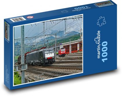 Železnice - vlaky, koleje - Puzzle 1000 dílků, rozměr 60x46 cm