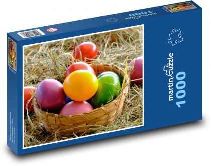 Veľkonočné vajíčka - vajcia, dekorácie - Puzzle 1000 dielikov, rozmer 60x46 cm