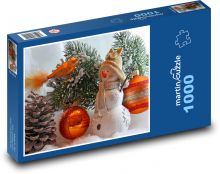Weihnachten - Schneemann, Dekoration Puzzle 1000 Teile - 60 x 46 cm