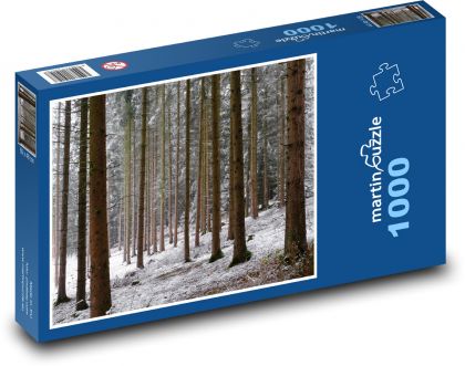 Stromy v zimě - les, sníh - puzzle 1000 dílků