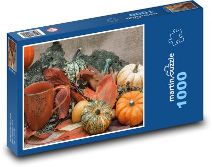 Tekvica - zber, listy - Puzzle 1000 dielikov, rozmer 60x46 cm