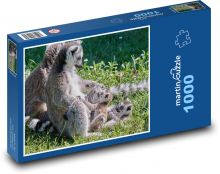 Lemur - opice, mláďata Puzzle 1000 dílků - 60 x 46 cm