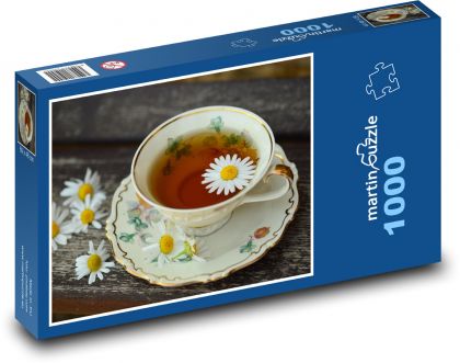 Cup - porcelain, tea - Puzzle 1000 pieces, size 60x46 cm 