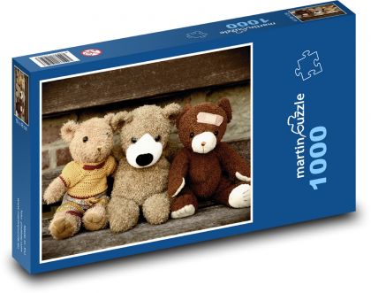 Plyšový medvídek - hračka, přátelé - Puzzle 1000 dílků, rozměr 60x46 cm