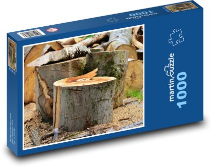 Kmen stromu - pařez, dřevo - Puzzle 1000 dílků, rozměr 60x46 cm