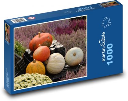 Dýně - podzimní rostliny, zahrada - Puzzle 1000 dílků, rozměr 60x46 cm