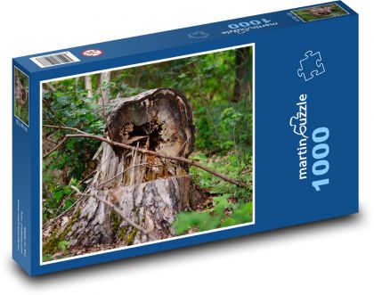 Strom - pařez, les - Puzzle 1000 dílků, rozměr 60x46 cm