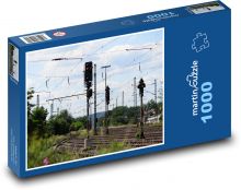 Železniční stanice - kolejnice, železnice Puzzle 1000 dílků - 60 x 46 cm