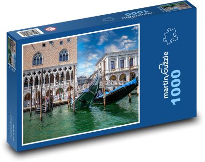Benátky - gondola, Itálie - Puzzle 1000 dílků, rozměr 60x46 cm