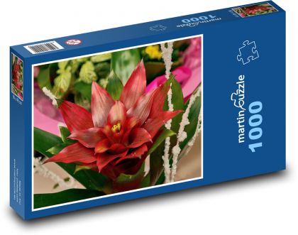 Czerwony kwiat - kwiat, ogród - Puzzle 1000 elementów, rozmiar 60x46 cm