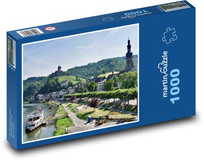 Castle - village, ship - Puzzle 1000 pieces, size 60x46 cm 