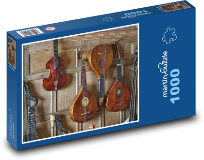 Strunné nástroje - husle, gitara - Puzzle 1000 dielikov, rozmer 60x46 cm