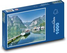 Boats - mountains, lake Puzzle 1000 pieces - 60 x 46 cm 