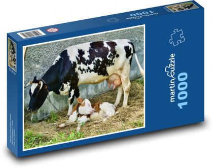 Cow - calf, animal - Puzzle 1000 pieces, size 60x46 cm 