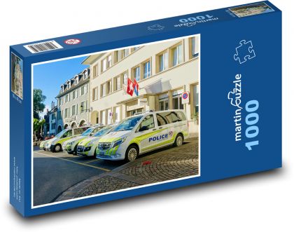 Posterunek policji - samochód, policja - Puzzle 1000 elementów, rozmiar 60x46 cm