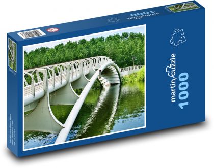 Brücke - Stahlkonstruktion, Fluss - Puzzle - 1000 Teile