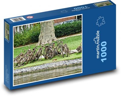 Jízdní kola - park, příroda - Puzzle 1000 dílků, rozměr 60x46 cm