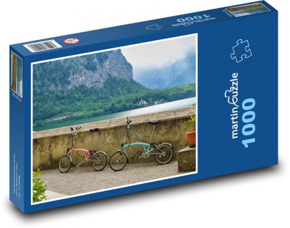 Cestovať - bicykle, jazero - Puzzle 1000 dielikov, rozmer 60x46 cm