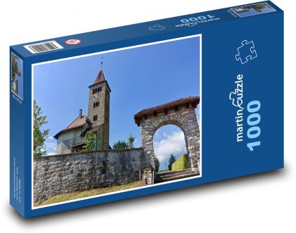 Kostel - oblouk, kámen - Puzzle 1000 dílků, rozměr 60x46 cm