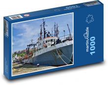 Fischerboot - Pier, Liegeplatz Puzzle 1000 Teile - 60 x 46 cm