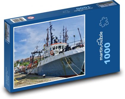 Fishing boat - pier, berth - Puzzle 1000 pieces, size 60x46 cm 