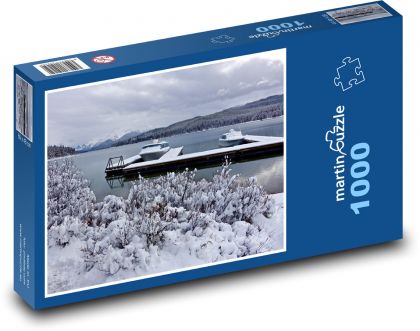 Molo - śnieg, zima - Puzzle 1000 elementów, rozmiar 60x46 cm