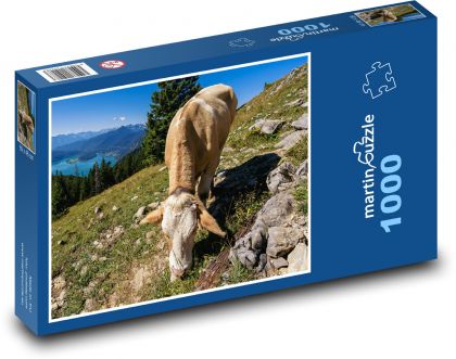 Zvíře - Kráva - Pastvina - Puzzle 1000 dílků, rozměr 60x46 cm