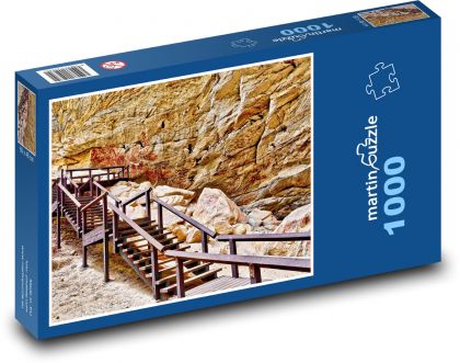 Schody w skale - schody, jaskinie - Puzzle 1000 elementów, rozmiar 60x46 cm