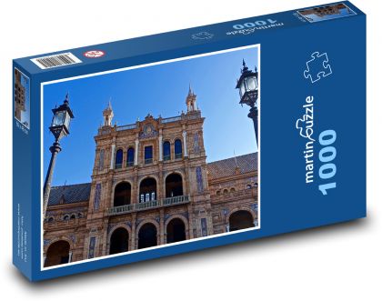Plaza De Espania - palác, Španělsko - Puzzle 1000 dílků, rozměr 60x46 cm