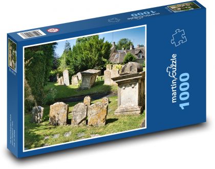 Hřbitov - hroby, středovéké náhrobky - Puzzle 1000 dílků, rozměr 60x46 cm