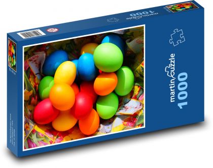 Velikonoční vajíčka - barvit, vejce - Puzzle 1000 dílků, rozměr 60x46 cm