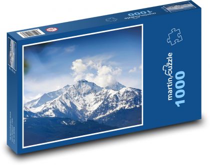 Góry - śnieg, krajobraz - Puzzle 1000 elementów, rozmiar 60x46 cm