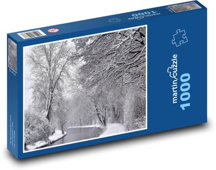 Zima - sníh, mráz - Puzzle 1000 dílků, rozměr 60x46 cm