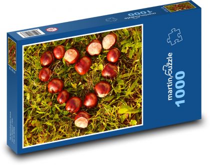Serce - kasztanowiec, kasztanowiec - Puzzle 1000 elementów, rozmiar 60x46 cm