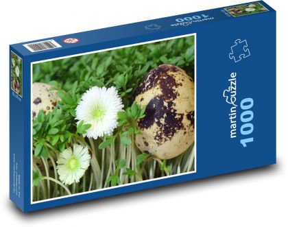 Quail eggs - watercress, eggs - Puzzle 1000 pieces, size 60x46 cm 