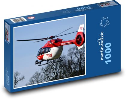 Helikoptéra - záchranka, vrtulník - Puzzle 1000 dílků, rozměr 60x46 cm
