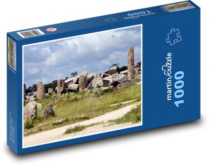 Zřícenina - chrám, sloupy - Puzzle 1000 dílků, rozměr 60x46 cm