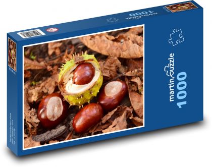 Chestnuts - autumn, leaves - Puzzle 1000 pieces, size 60x46 cm 