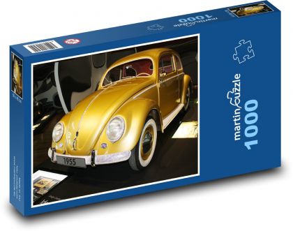 Zlaté auto - VW Brouk, historické vozidlo - Puzzle 1000 dílků, rozměr 60x46 cm