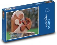 Drewniane serce - dekoracja, puzzle Puzzle 1000 elementów - 60x46 cm