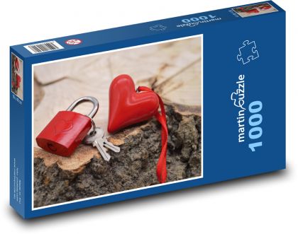 Srdce - visiaci zámok, milovať - Puzzle 1000 dielikov, rozmer 60x46 cm