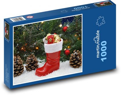Christmas shoe - donuts, Christmas decorations - Puzzle 1000 pieces, size 60x46 cm 