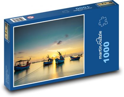 Sonnenuntergang - Schiffe, Hafen - Puzzle - 1000 Teile