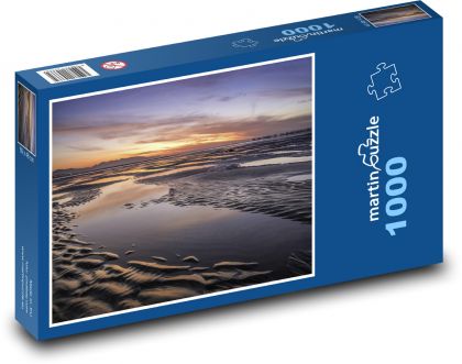 Východ slnka - pláž, pobrežie - Puzzle 1000 dielikov, rozmer 60x46 cm